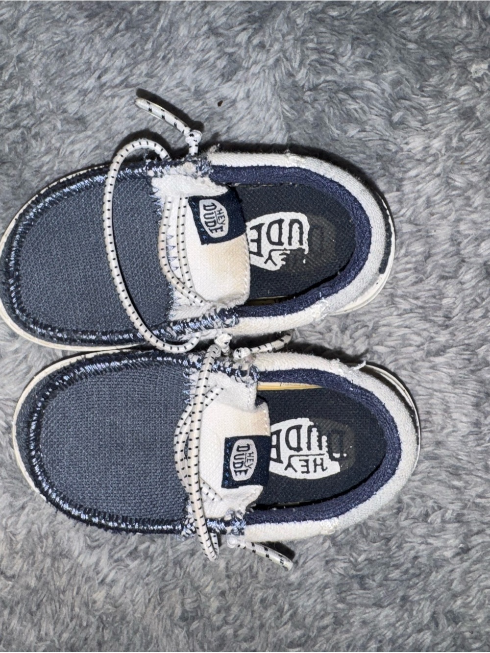 Hey Dude Kids Navy and White Slip-On Sneakers